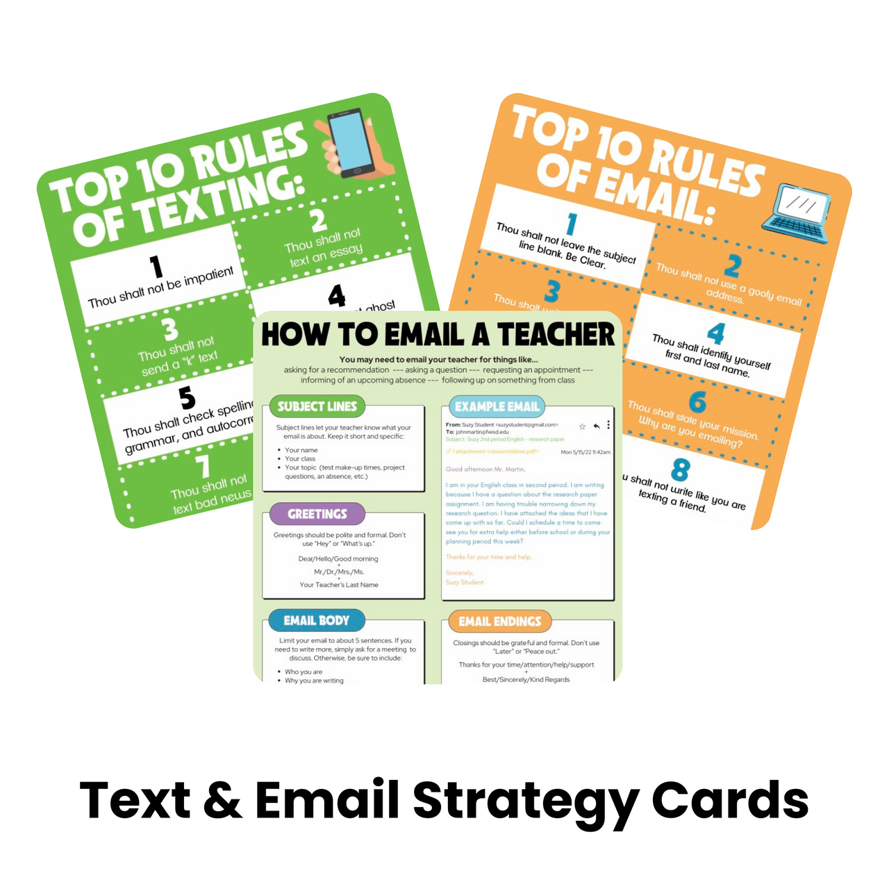 Text & Email Strategy Cards