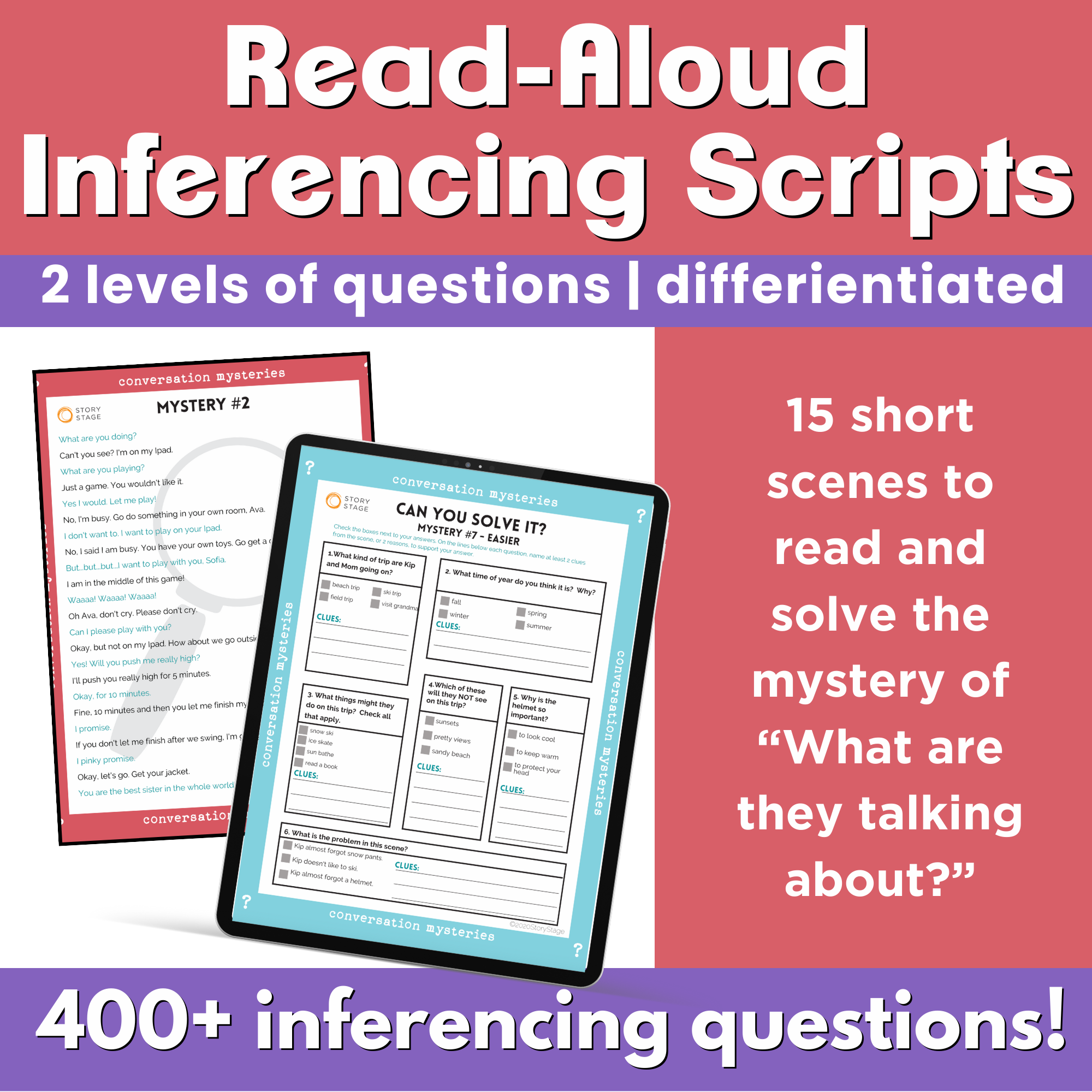 Conversation Mystery Scripts: Read-Aloud Inferencing Scenes – Story Stage