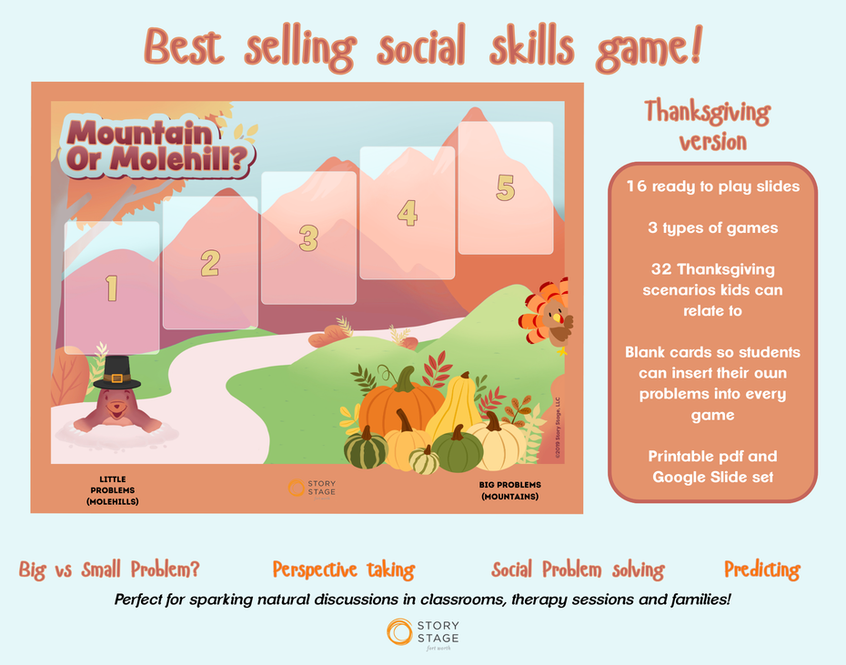 Thanksgiving Edition Mountain or  Molehill: a problems + emotional reactions game